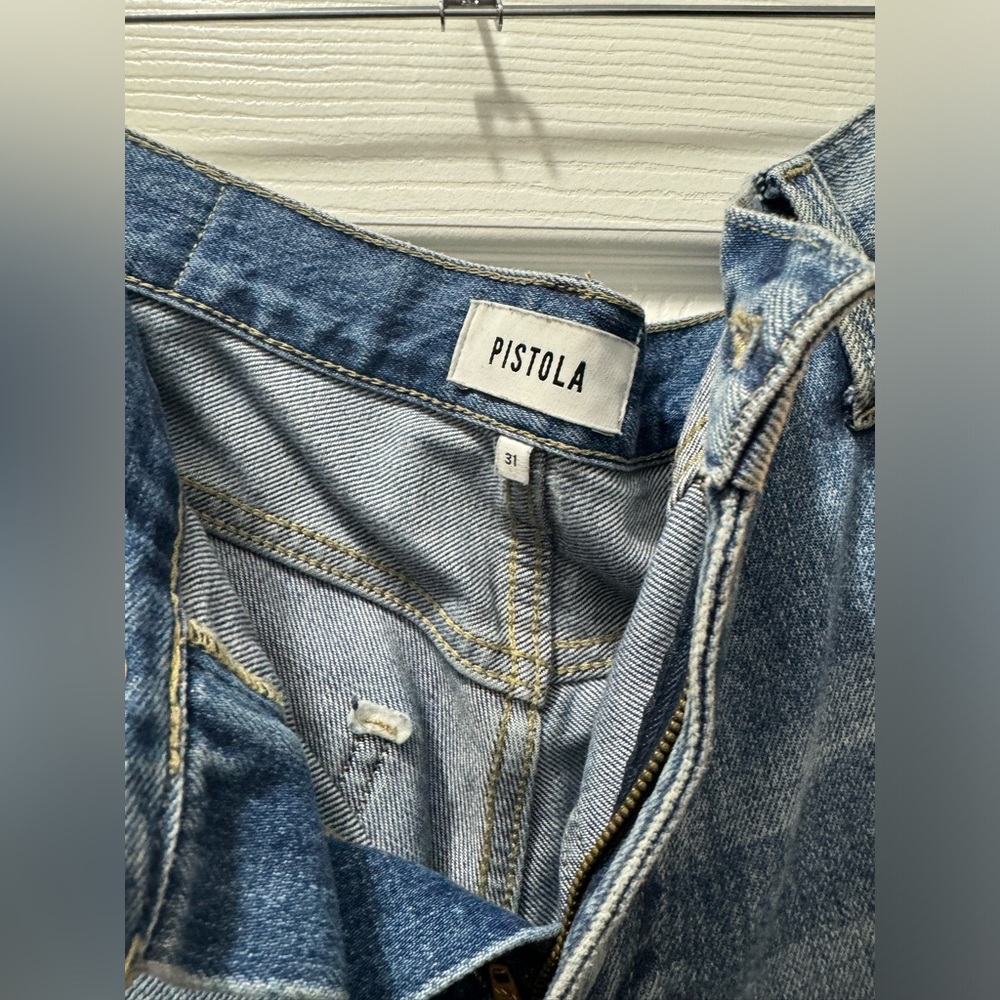 Pistola Presley '90s Roller Medium Blue High-Rise Distressed Jeans - Picture 7 of 8